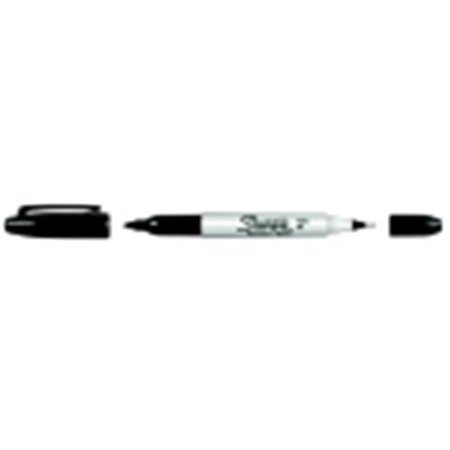 SHARPE MFG CO Sharpie Twin Tip Permanent Marker; Black; Pack - 12 246139